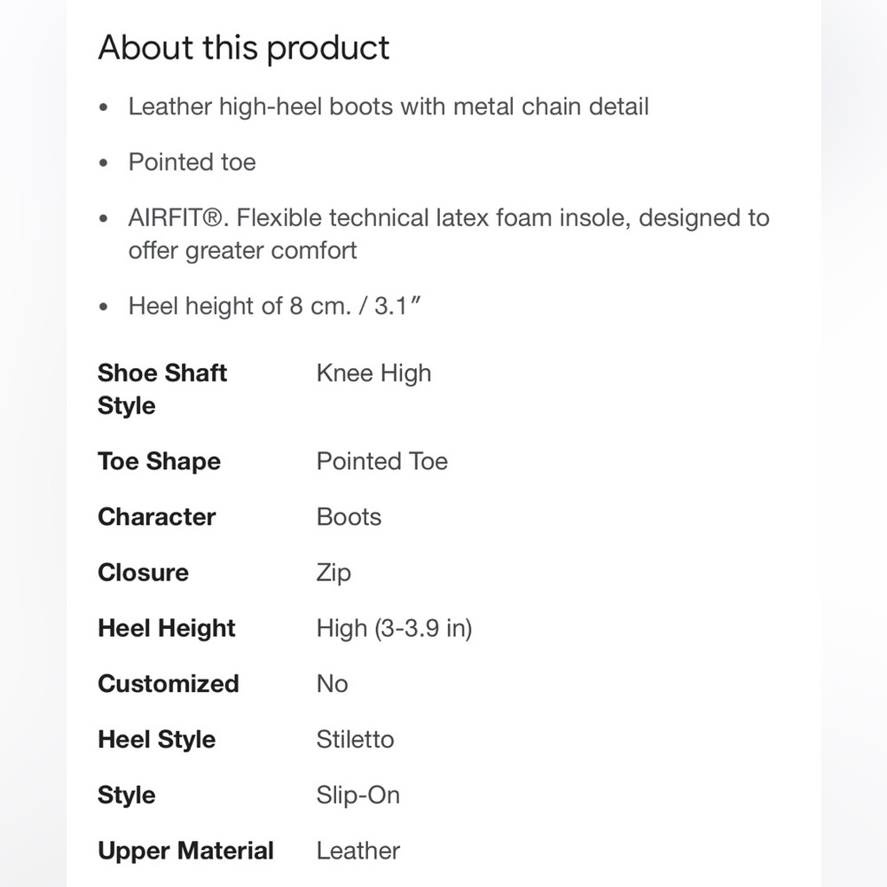 ZARA Elegant Black Knee-High Boots with Chain Detail - Picture 8 of 16